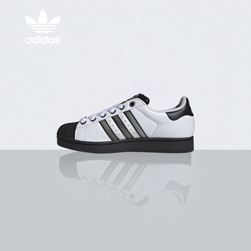 adidas originals Superstar 2 百搭舒适 板鞋 男款 黑白 JQ3208