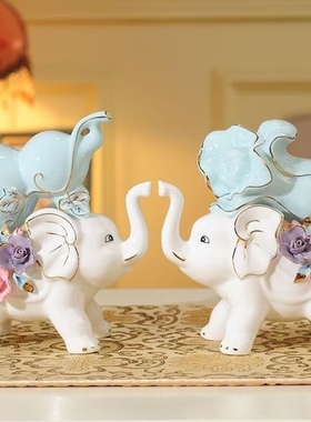 白菜大象客厅饰品高端招财葫芦工艺装现代摆设创意简约摆件陶瓷