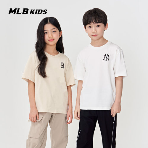 MLB儿童官方男女童纯色休闲T恤