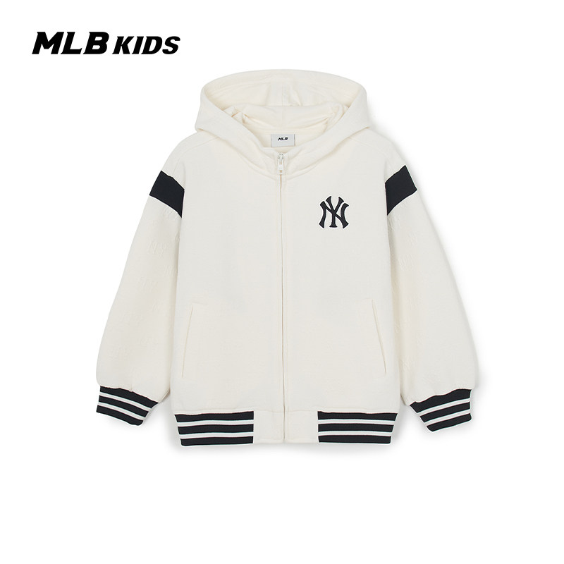 MLB儿童官方男女童立体感复古LOGO时髦撞色条纹连帽衫26春季新款,童装/婴儿装/亲子装,卫衣/绒衫,淘宝优惠券,粉丝福利购,淘宝优惠卷
