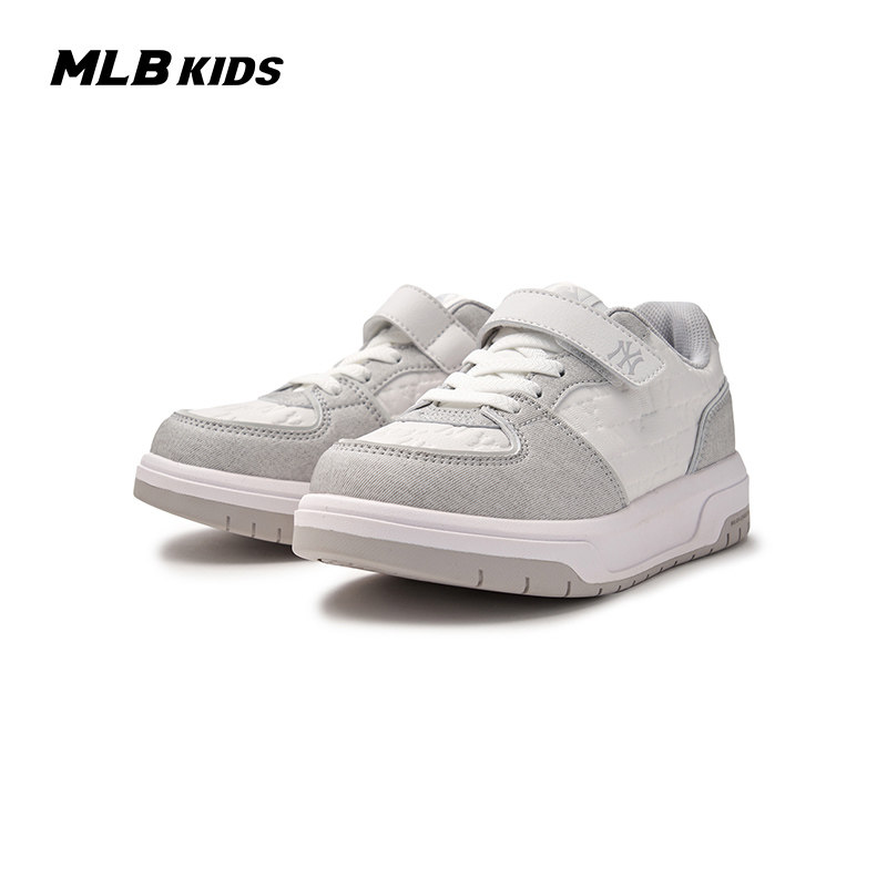 MLB儿童官方男女童复古潮奢魔术贴暗纹印刻老花运动鞋春夏款