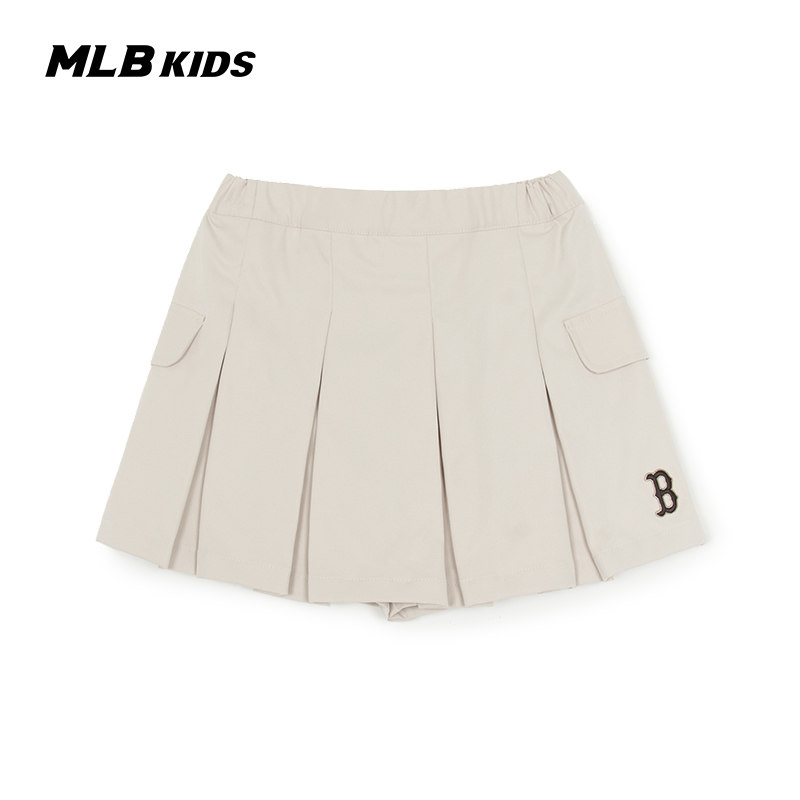 MLB儿童官方男女童元气俏皮刺绣LOGO简约纯色百褶裙裤秋冬款