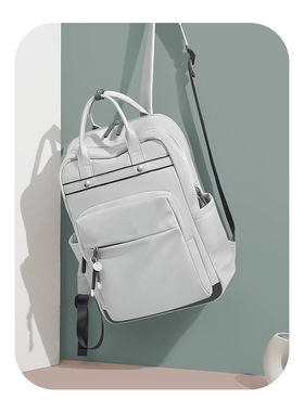 baike 2025新款时尚双肩旅行背包高颜值轻便通勤商务尼龙布电脑包