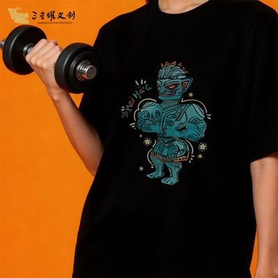 见古绘今青铜着裙立人像全棉T恤