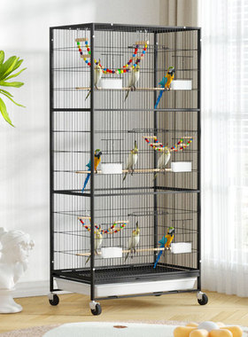 鸟笼大型鸟笼子家用双层三层大号特大号豪华绣眼鹦鹉八哥专用笼子