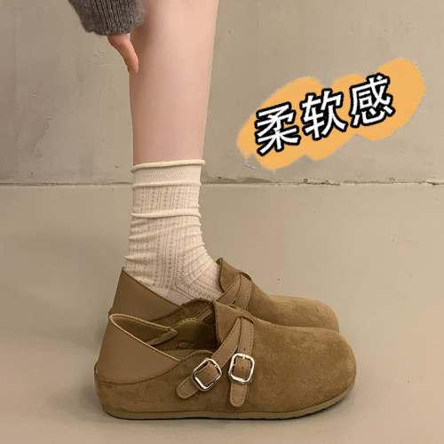 舒适不累脚孕妇平底鞋女防滑软底一脚蹬外穿2026新款两穿勃1014d