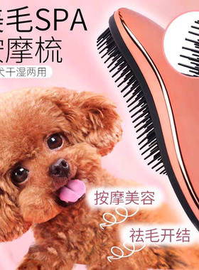 狗狗按摩梳洗澡刷狗梳子宠物泰迪拉毛蓬松梳毛专用比熊狗毛梳神器