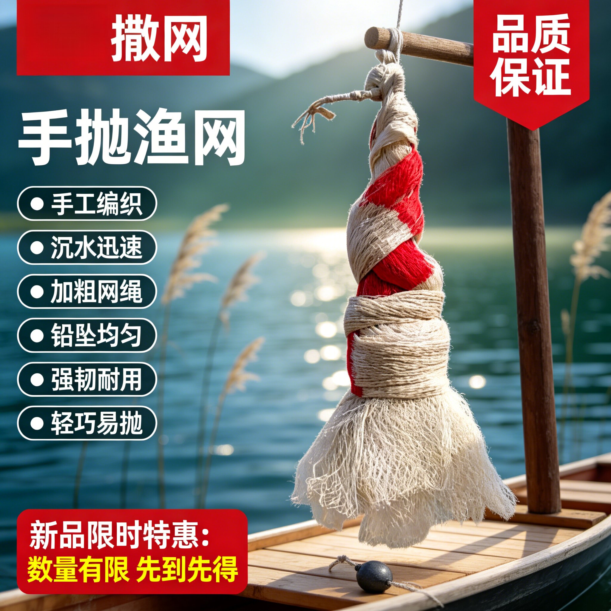 手工传统网旋网抡网捕鱼网轮胎线大力马手抛网易抛网手撒网打鱼网