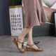 木chic百搭耐磨偏舒适 复古串珠坡跟罗马鞋 21夏休闲软底妈妈鞋 大码