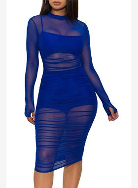 European women nightclub dress long sleeved sexy hip dresses