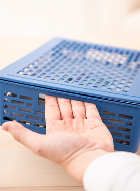 得力文件收纳篮单据分类篮公文篮文件筐整理财务会计凭证收纳架桌面收纳框时尚蓝色灰色简约票据框资料盒923