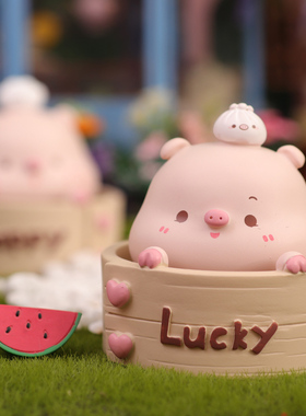 piyo皮呦小猪汽车摆件摇头公仔可爱车载猪猪装饰品办公室桌面女生