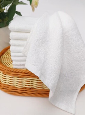 2-6条 白色方巾手帕吸水柔软全棉洗碗布厨房专用清洁抹布擦手毛巾