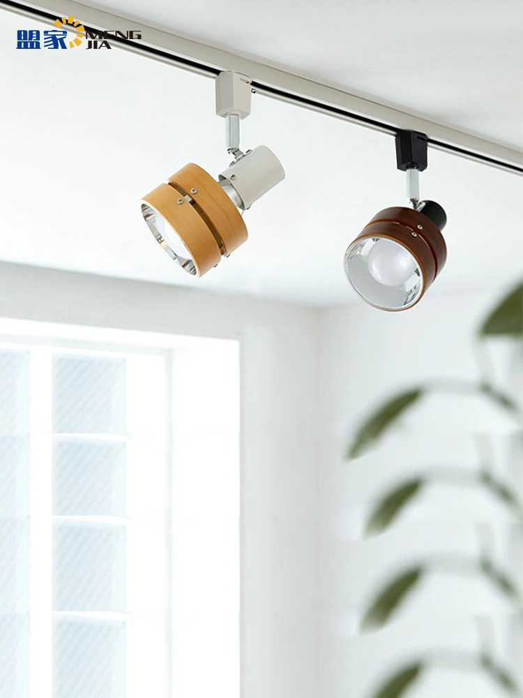 日本胡桃轨道灯斯堪的纳维亚家庭表面安装Led客厅无主灯全光谱散