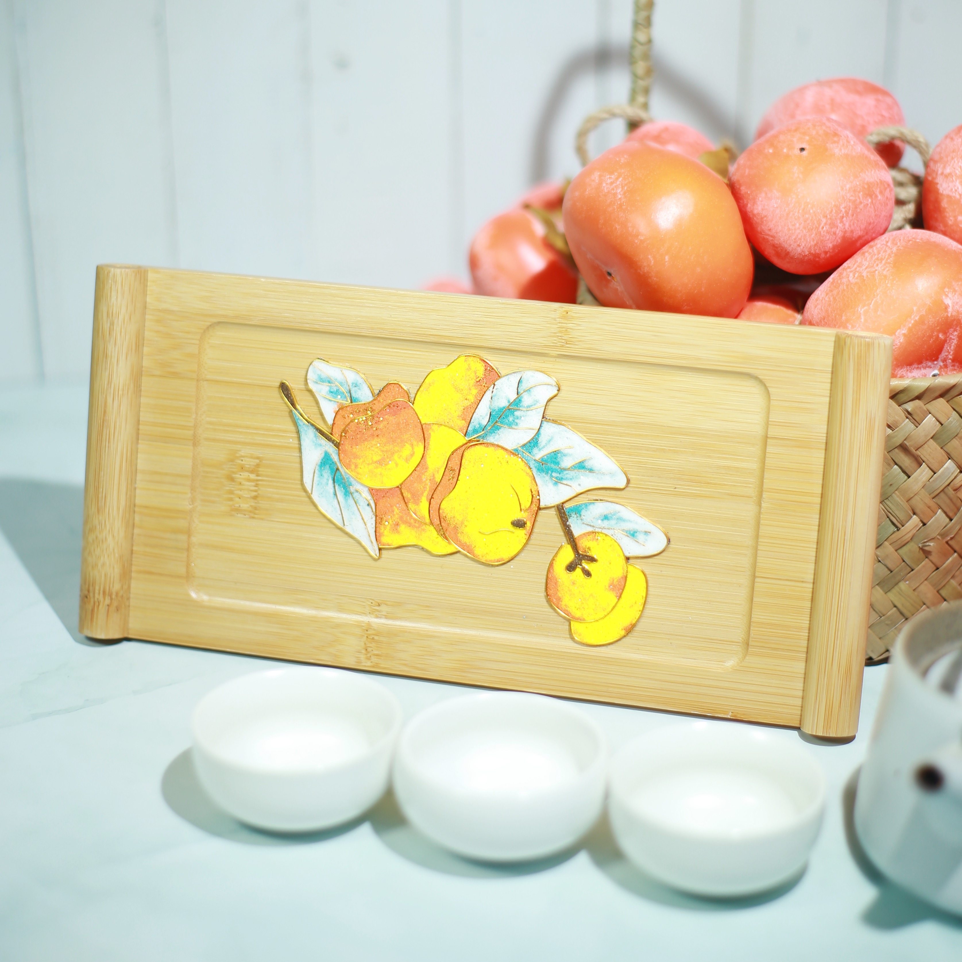 掐丝珐琅茶盘木质家用茶杯托盘团建沙龙暖场创意diy材料包