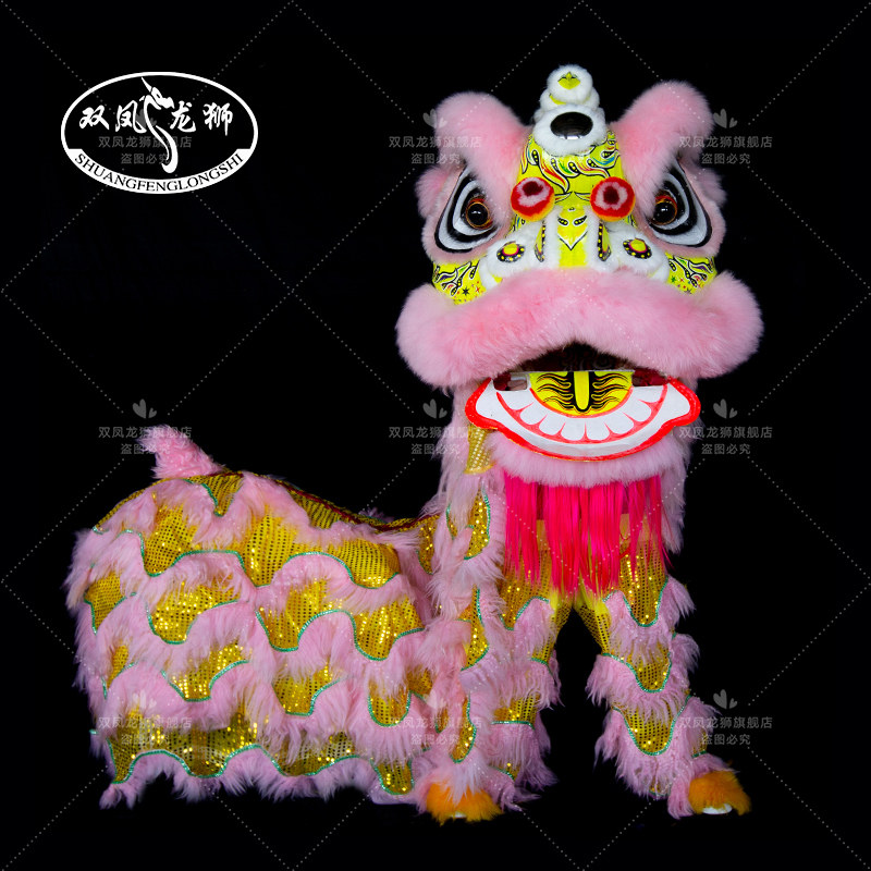 舞狮道具整套南狮醒狮羊毛南狮灯光狮夜光狮佛山狮头龙狮舞