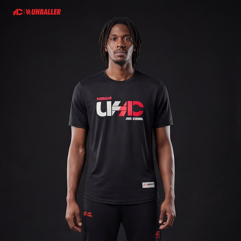 UHBALLER联名AIRCHINA美式速干运动t恤投篮训练热身跑步健身上衣