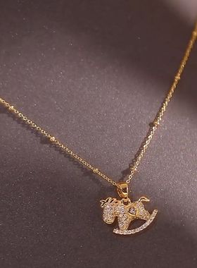 新款有钱小马简约小众项链