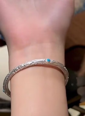 时尚银色哪吒同款乾坤圈手镯网红爆款轻奢气质百搭小众设计感手镯