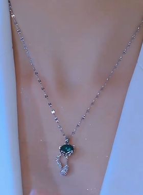 银色小狐狸吊坠项链女网红爆款