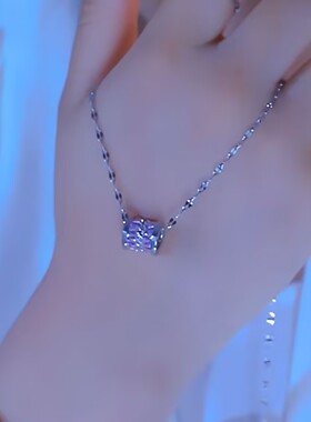 高级感粉紫小蛮腰项链女小众