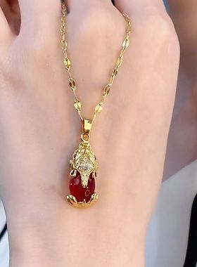 高级感转运招财貔貅项链女钛钢短款不掉色网红百搭锁骨链2022新款