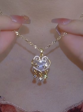 2024新款祥云如意平安锁项链女网红爆款小众设计感时尚百搭项链女