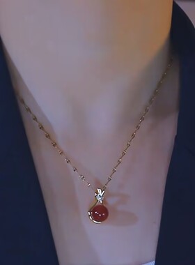 新款红色福袋轻奢小众女项链