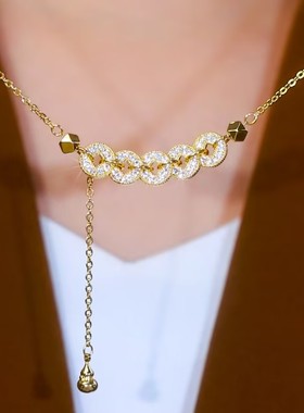 新款时尚五帝钱盘缠项链网红爆款轻奢高级感小众设计感精美项链女