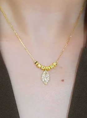 高级感转运珠金枝玉叶吊坠项链女网红轻奢气质百搭锁骨链2023新款