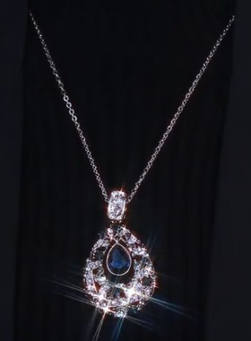 秋冬倾城水滴之恋毛衣链女时尚爆款长款气质高端大气欧美毛衣链女