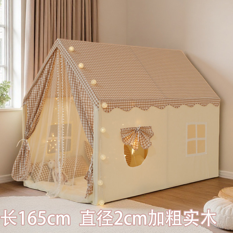 加大长款床上儿童帐篷游戏男孩女孩屋室内小房子睡觉玩耍城堡分床