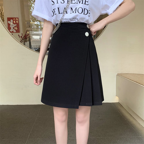 学院风百褶中长款梨型身材半身裙