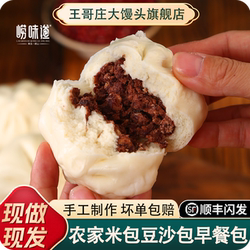 崂味道早餐豆沙包紫米包黄米包馍馍传统特产青岛王哥庄大馒头点心