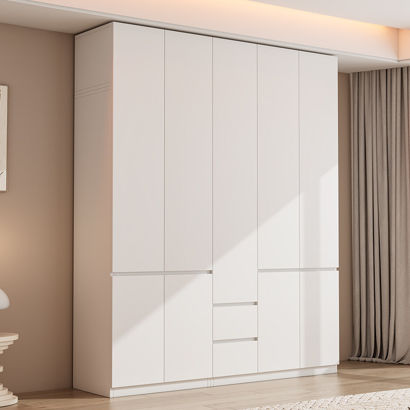 衣柜卧室家用出住房用免拉手分段式大衣橱新款实木成品组合收纳柜