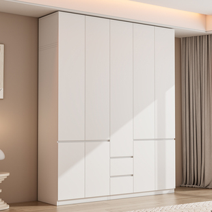 衣柜卧室家用出住房用免拉手分段式大衣橱新款实木成品组合收纳柜