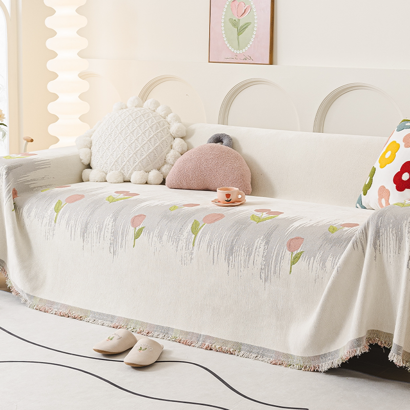 2026新款沙发巾四季通用雪尼尔轻奢高级感固定防滑直排沙发坐垫子