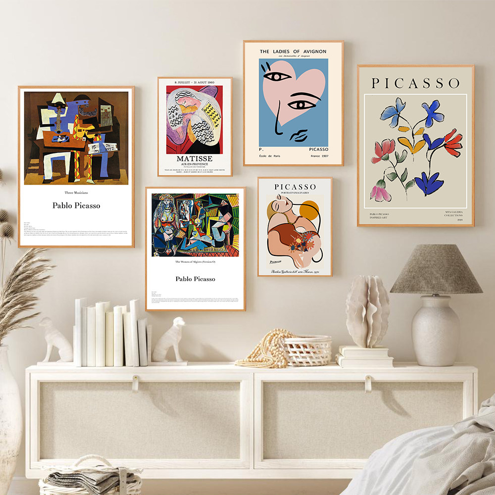 毕加索装饰画世界名画展览版画客厅餐厅抽象挂画玄关走廊过道壁画