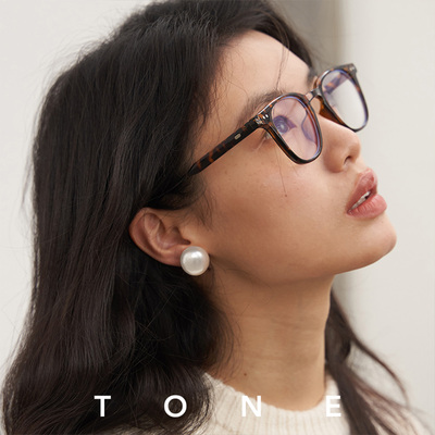 TONE 更贴合耳垂 定制强光大珍珠耳夹蚊香盘经典气质无耳洞耳钉