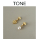 TONE天然巴洛克珍珠爱心不对称耳圈耳夹蚊香盘高级感无耳洞女耳钉