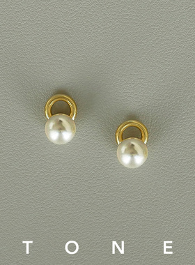 TONE澳白色水晶珍珠耳夹硅胶球高级感简约精致百搭气质无耳洞耳钉