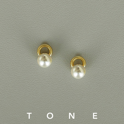 TONE澳白色水晶珍珠耳夹硅胶球高级感简约精致百搭气质无耳洞耳钉