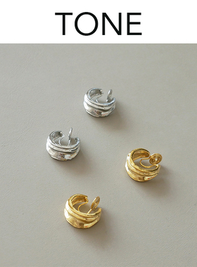 TONE肌理褶皱耳夹蚊香盘高级感简约气质时髦法式无耳洞女耳环耳钉