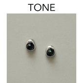 TONE 天然黑玛瑙银色耳夹蚊香盘高级感简约小众设计清冷无耳洞女