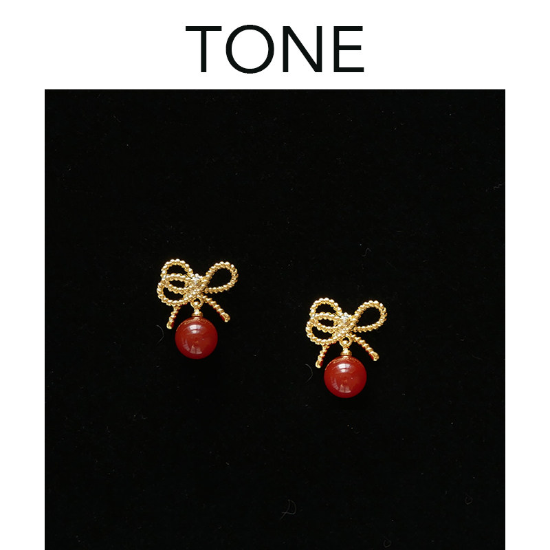 TONE蝴蝶结红玛瑙耳夹蚊香盘小众韩系精致无耳洞耳环耳钉本命新年,饰品/流行首饰/时尚饰品新,耳夹,淘宝优惠券,粉丝福利购,淘宝优惠卷