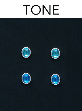 TONE原创定制蓝色琉璃耳夹蚊香盘高级感简约小众度假耳钉无耳洞女