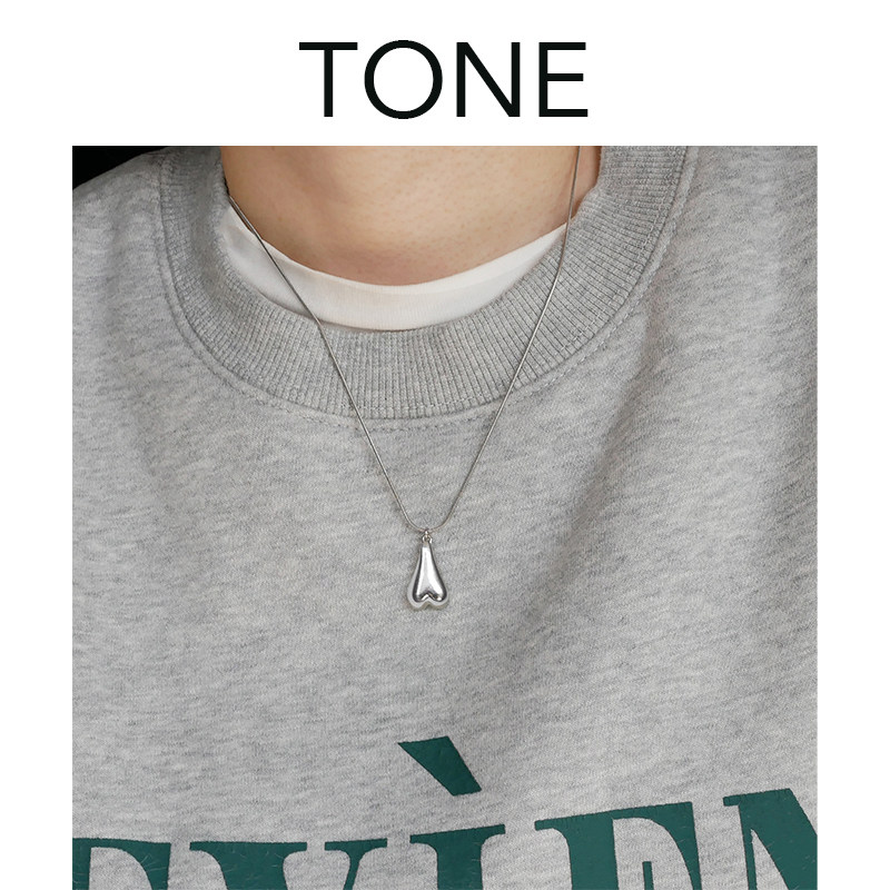 tone银色爱心项链法式时髦小众简约百搭气质高级感冷淡颈链毛衣链