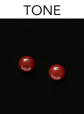 TONE 不露耳夹线 天然红玛瑙耳夹蚊香盘百搭气质无耳洞耳钉本命年