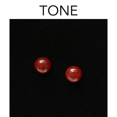 TONE 不露耳夹线 天然红玛瑙耳夹蚊香盘百搭气质无耳洞耳钉本命年