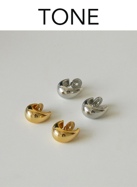 TONE手工抛光水滴耳圈耳夹蚊香盘高级感简约百搭气质时髦无耳洞女